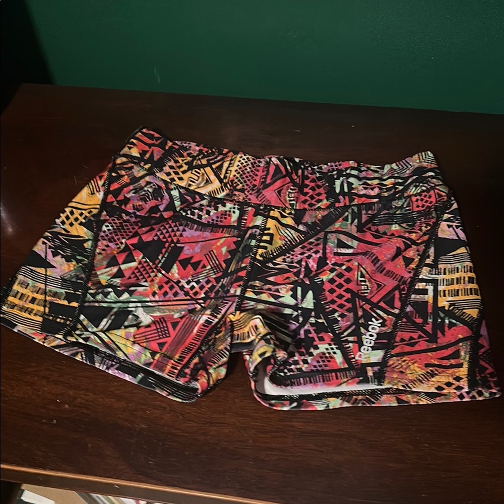 Reebok Red and Orange Athletic Shorts Vibrant Design